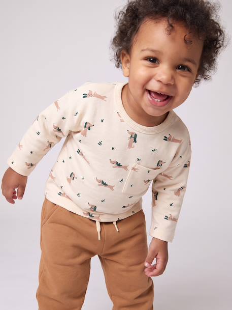 Ensemble T-shirt et pantalon bébé garçon caramel+vert - vertbaudet enfant 