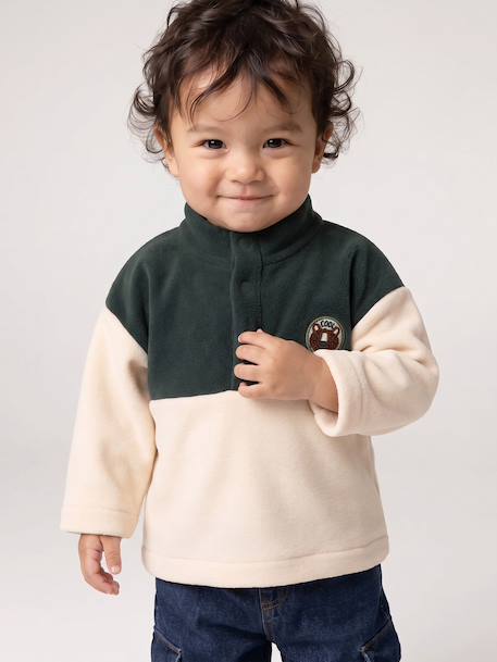 Sweat bébé garçon col montant vert sapin - vertbaudet enfant 