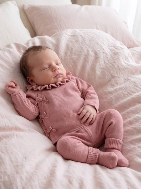 Knitted baby set for baby girls blush - vertbaudet enfant 