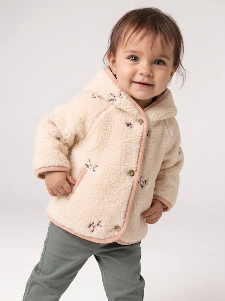 Manteau à capuche bébé fille vanille - vertbaudet enfant 