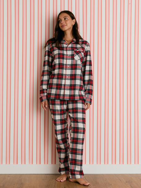 Women's flannel pyjamas Family Capsule red - vertbaudet enfant 