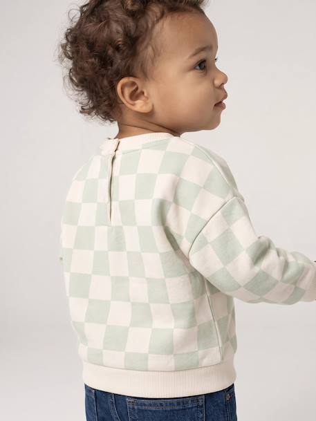 Long-sleeved sweatshirt for baby sage green - vertbaudet enfant 
