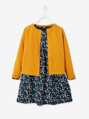 Dress & Jacket Outfit with Floral Print for Girls  - vertbaudet enfant