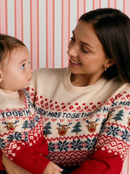 Pull de Noël Adulte Mixte Capsule Famille rouge - vertbaudet enfant 