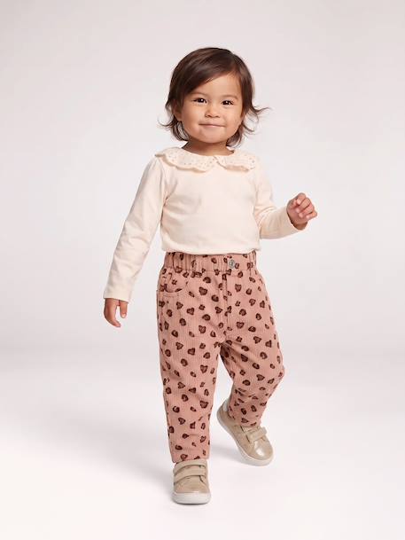 Corduroy trousers for baby girls blush - vertbaudet enfant 