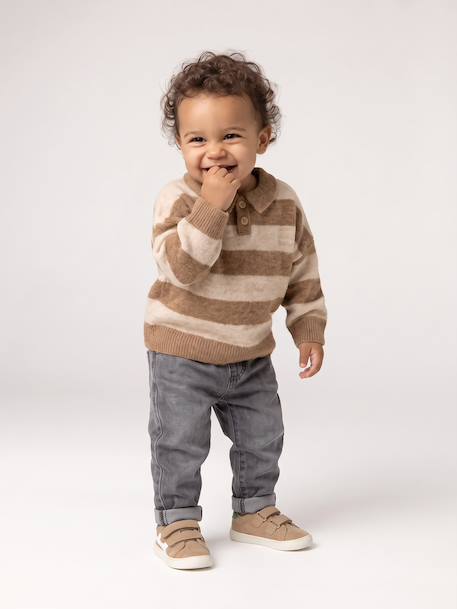 Polo jumper for baby taupe - vertbaudet enfant 