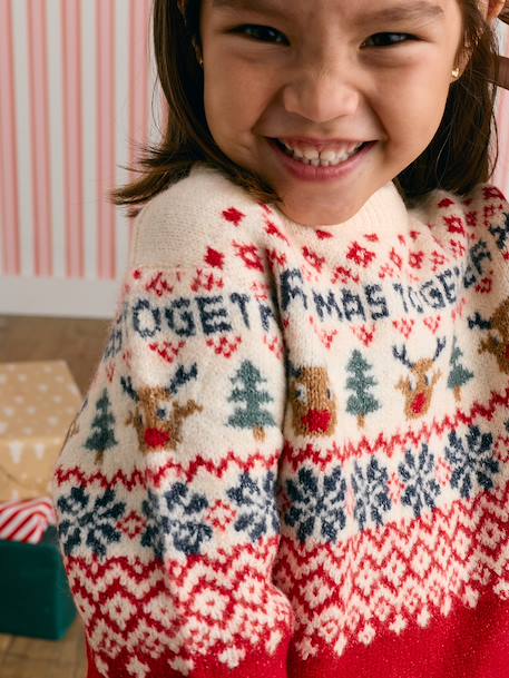 Christmas knit jumper Family capsule red - vertbaudet enfant 