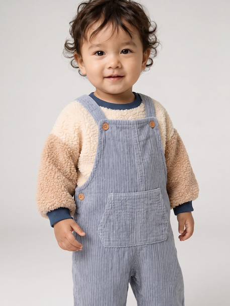 Ensemble salopette et sweat bébé bleu grisé - vertbaudet enfant 