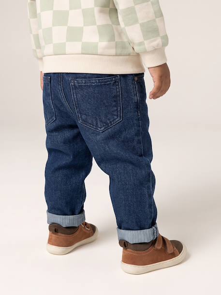 Basics denim jeans for babies with elasticated waist and pockets brut denim+denim grey - vertbaudet enfant 