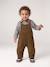 Dungaree set with shirt for baby boys olive - vertbaudet enfant 
