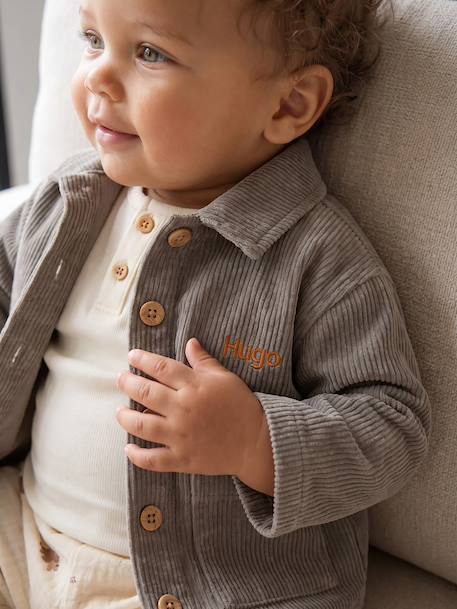 Shirt overshirt and T-shirt set for baby khaki - vertbaudet enfant 