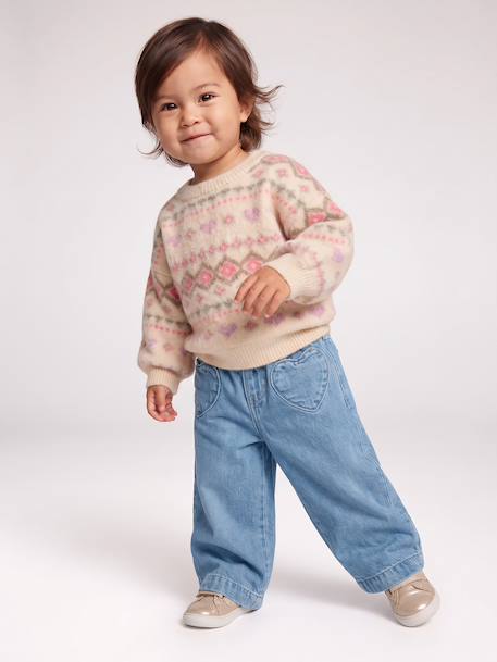 Long-sleeved jumper for baby girls rose - vertbaudet enfant 