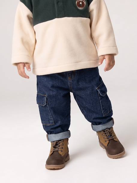 Pantalon battle bébé en denim denim brut - vertbaudet enfant 