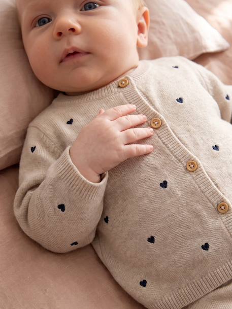 3-piece set for baby girls marl beige - vertbaudet enfant 