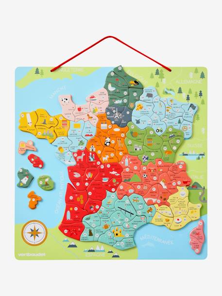 Puzzle de la France magnétique en bois FSC® multicolore - vertbaudet enfant 