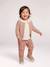 Cardigan with Golden Embroidered Heart, for Babies beige+old rose+WHITE LIGHT SOLID WITH DESIGN - vertbaudet enfant 