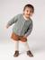 Gilet bébé en maille grosse jauge beige chiné+vert sauge - vertbaudet enfant 