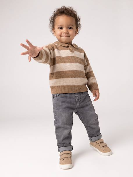 Polo jumper for baby taupe - vertbaudet enfant 