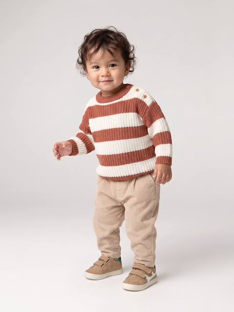 Pull bébé garçon manches longues marine+terracotta - vertbaudet enfant 