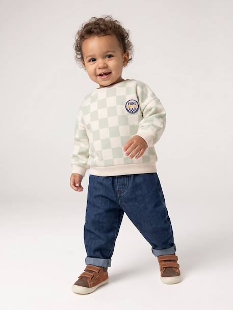 Long-sleeved sweatshirt for baby sage green - vertbaudet enfant 