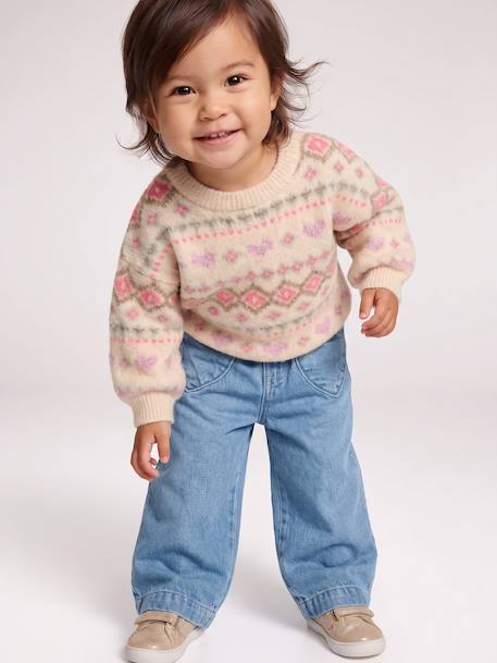 Long-sleeved jumper for baby girls rose - vertbaudet enfant 