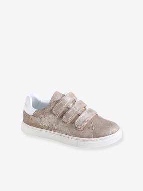 Shoes-Leather Trainers with Touch Fasteners, for Girls