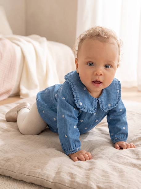 Ensemble barboteuse bébé avec collants stone - vertbaudet enfant 