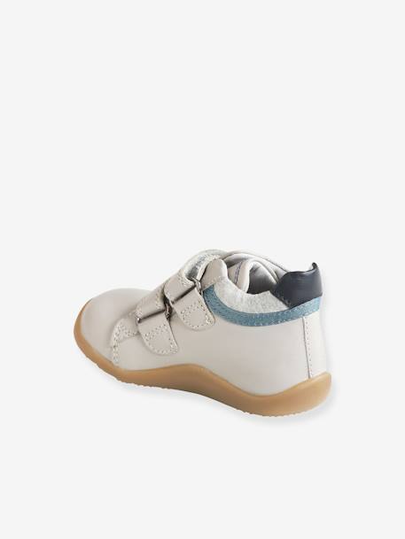 Leather Ankle Boots for Baby Boys, Designed for First Steps Light Grey - vertbaudet enfant 