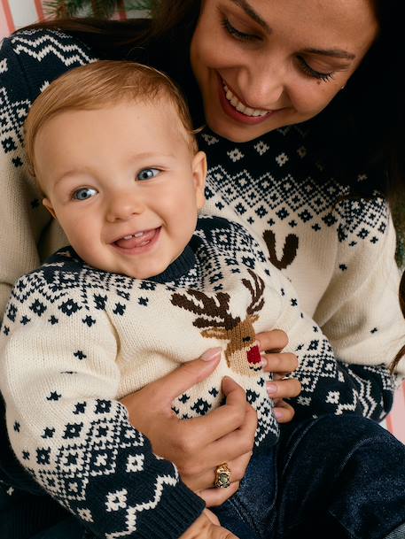 Pull de Noël bébé garçon Capsule Famille marine - vertbaudet enfant 