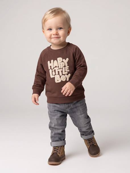 Sweatshirt with long sleeves for baby brown - vertbaudet enfant 
