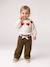 Wide Trousers in Corduroy with Flowers Belt for Babies old rose+olive - vertbaudet enfant 