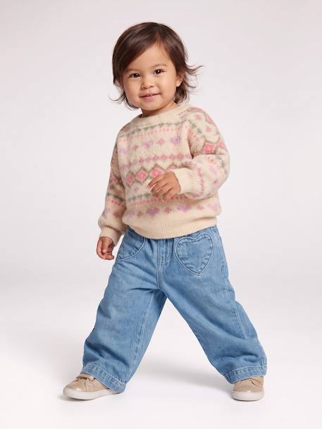 Pull bébé fille manches longues rose - vertbaudet enfant 