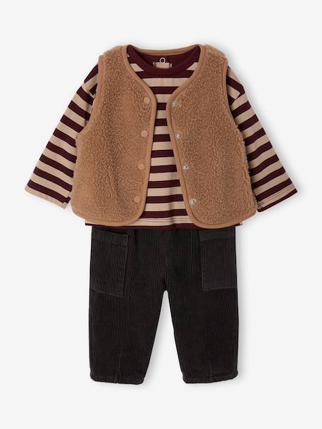 3-piece outfit for baby boys anthracite - vertbaudet enfant 