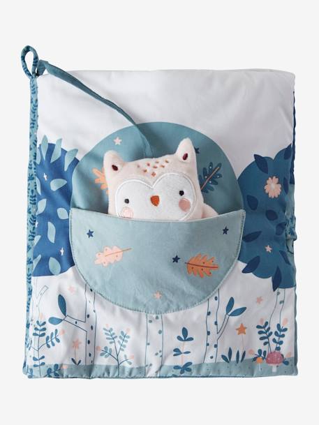Livre bébé d'éveil + peluches en velours Forêt enchantée multicolore - vertbaudet enfant 