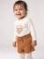 Long-sleeved baby t-shirt with leopard heart pattern ecru+navy blue - vertbaudet enfant 