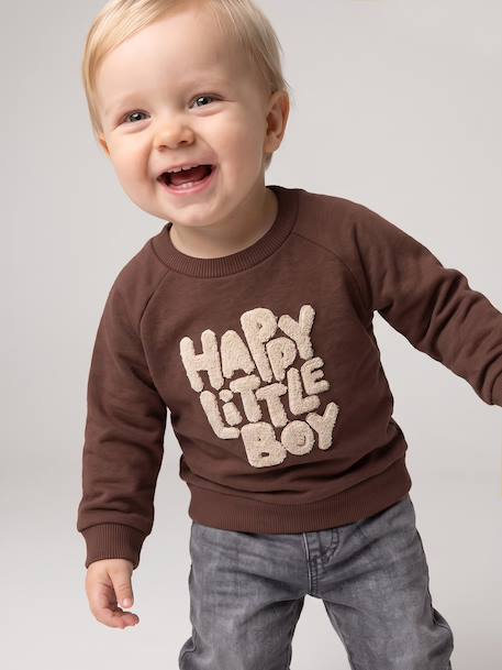 Sweatshirt with long sleeves for baby brown - vertbaudet enfant 