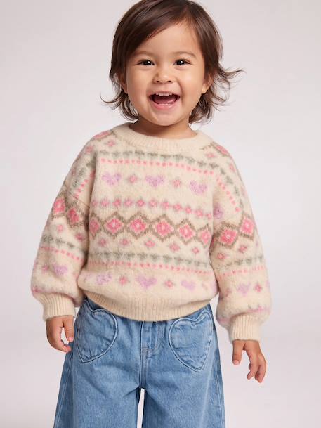 Pull bébé fille manches longues rose - vertbaudet enfant 