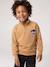 Sweatshirt with trucker collar for boys peacock blue+yellow - vertbaudet enfant 