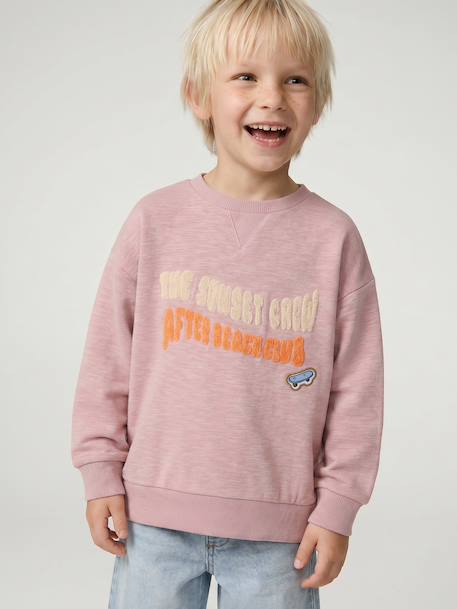 Crewneck sweatshirt for boys pale pink - vertbaudet enfant 