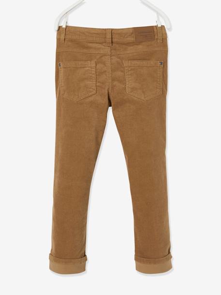 Pantalon slim velours garçon bordeaux+CAMEL - vertbaudet enfant 