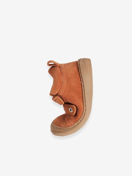 Pair of Soft Leather Boots for Babies, Designed for First Steps beige+blue+brown+electric blue+green+ocean blue+ochre+sage green+set beige+set brown+set green - vertbaudet enfant 