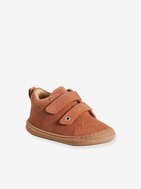 Pair of Soft Leather Boots for Babies, Designed for First Steps beige+blue+brown+electric blue+green+ocean blue+ochre+sage green+set beige+set brown+set green - vertbaudet enfant 