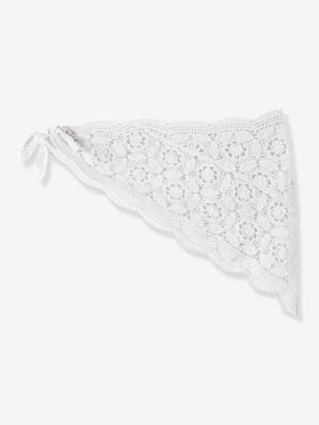 Cotton triangular scarf with lace Name It for girls ecru - vertbaudet enfant 