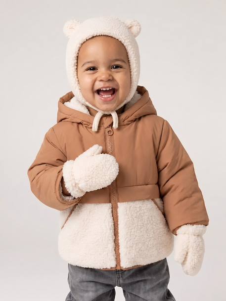 Puffer jacket with hat and mittens for baby boys hazel - vertbaudet enfant 