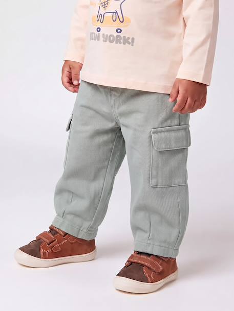 Balloon trousers for baby boys sage green - vertbaudet enfant 