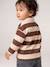 T-shirt polo bébé rayé manches longues bleu grisé+cacao - vertbaudet enfant 