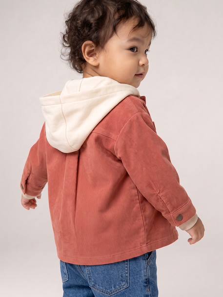 Hooded overshirt for baby terracotta - vertbaudet enfant 