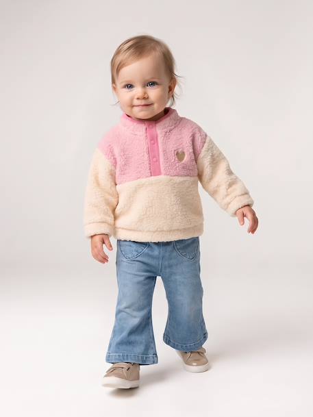 Sweat bébé fille manches longues rose - vertbaudet enfant 