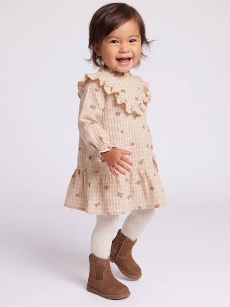 Robe bébé fille manches longues écru - vertbaudet enfant 