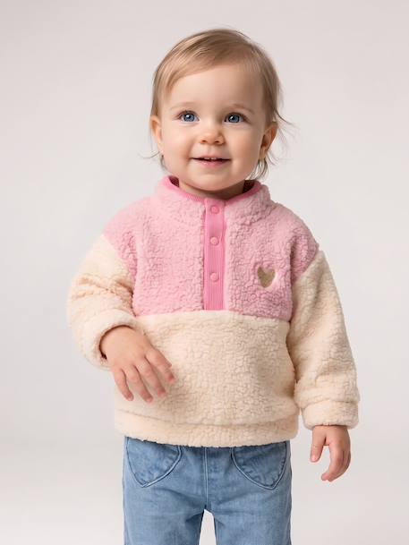 Sweat bébé fille manches longues rose - vertbaudet enfant 